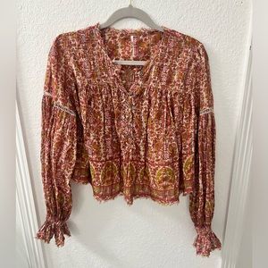 Free People lightweight cropped blouse.